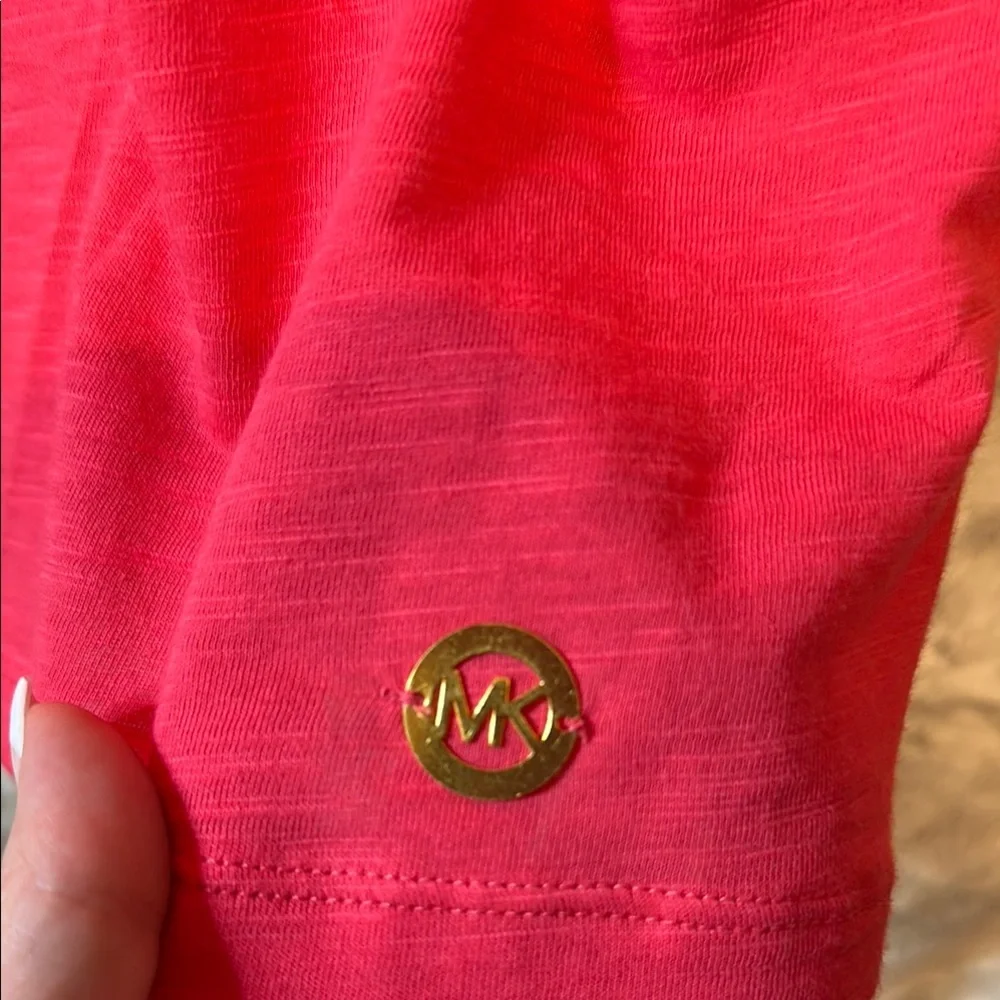 Michael Kors Relaxed Coral Cold Shoulder Cut Out Blouse M NWT